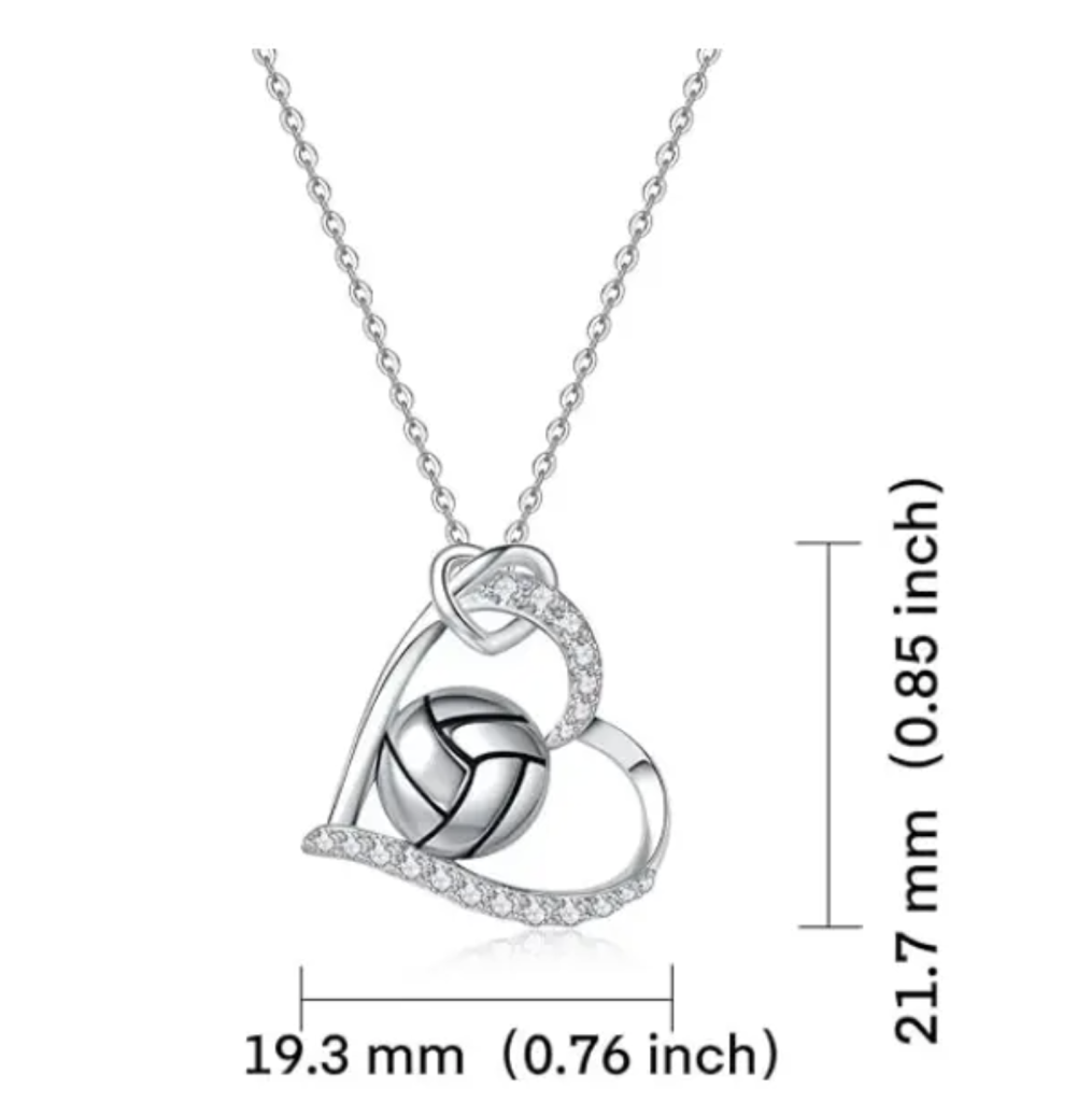 Silver Pendant on light background with dimensions
