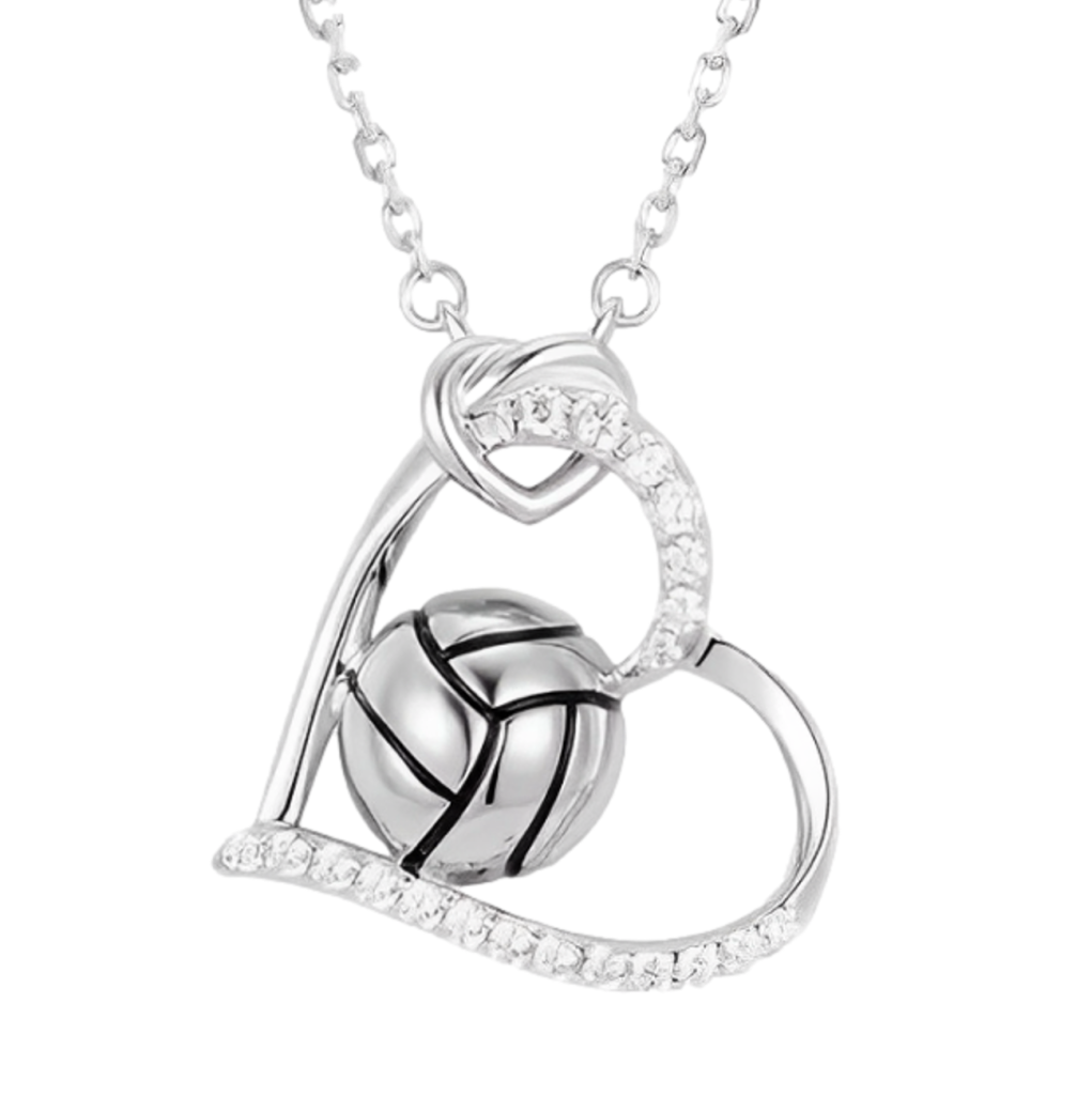 Sterling Silver Volleyball Pendant with silver chain, www.BellaSportsJewelry.com